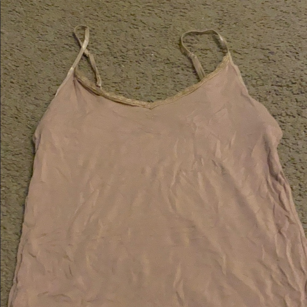 tan lace trim cami